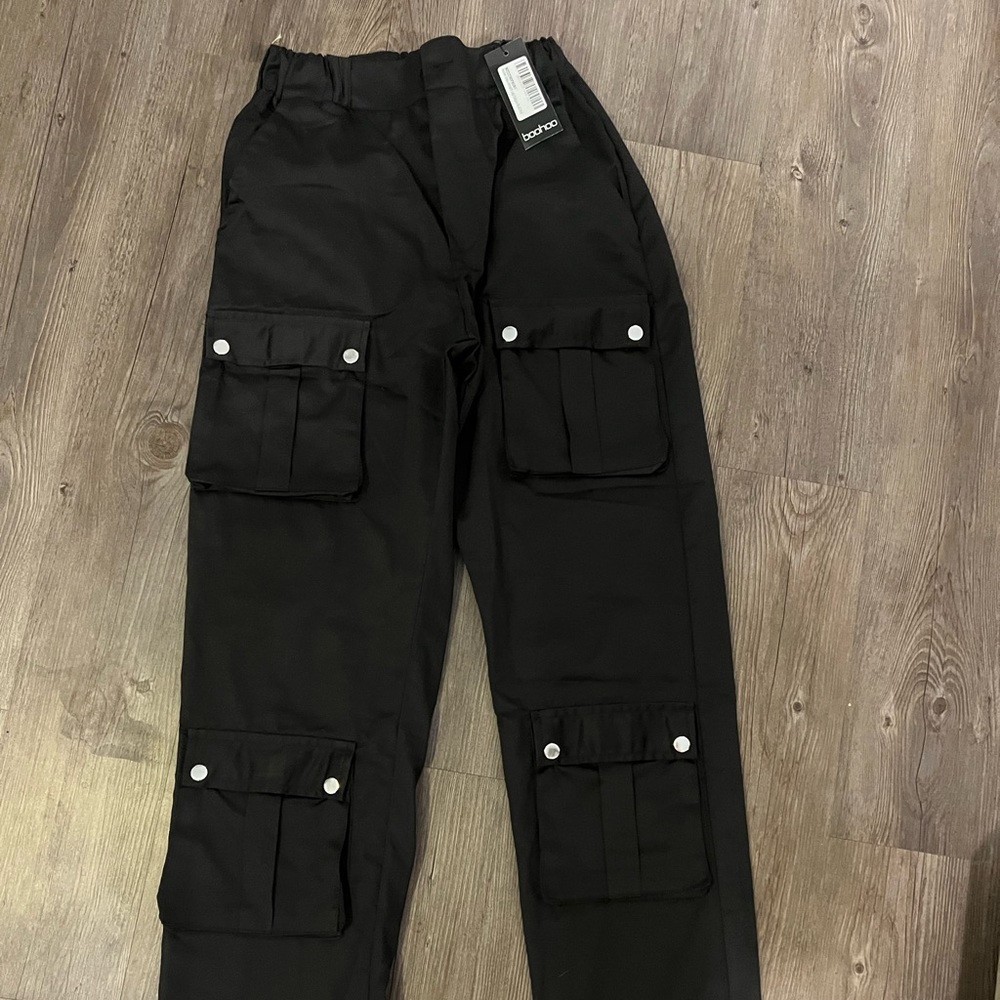 NWT black straight leg cargo